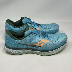 Saucony Triumph 18 Shoes Mens 12.5 Blue Mesh Lightweight Running Sneakers